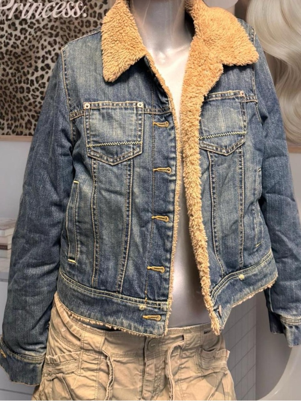 Old Navy Vintage Faux-Shearling Lined Denim Jacket